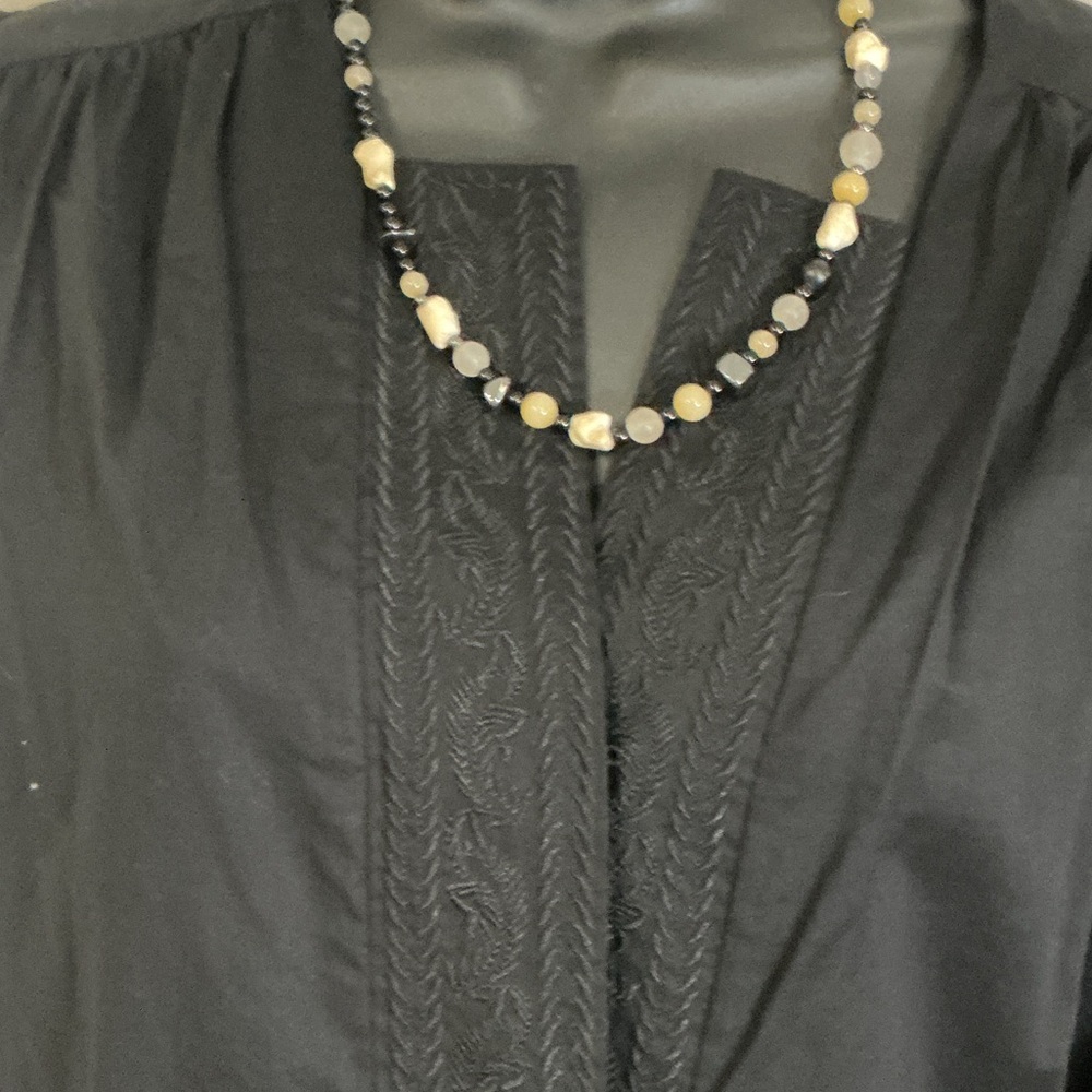 Banana Republic Black Top with Subtle Embroidery